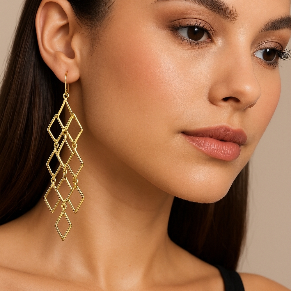 Express NWT Gold-Tone Geometric Dangle Earrings